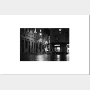 Lone Bicyclist at Night. Reggio-Emilia, Italy 2009 Posters and Art